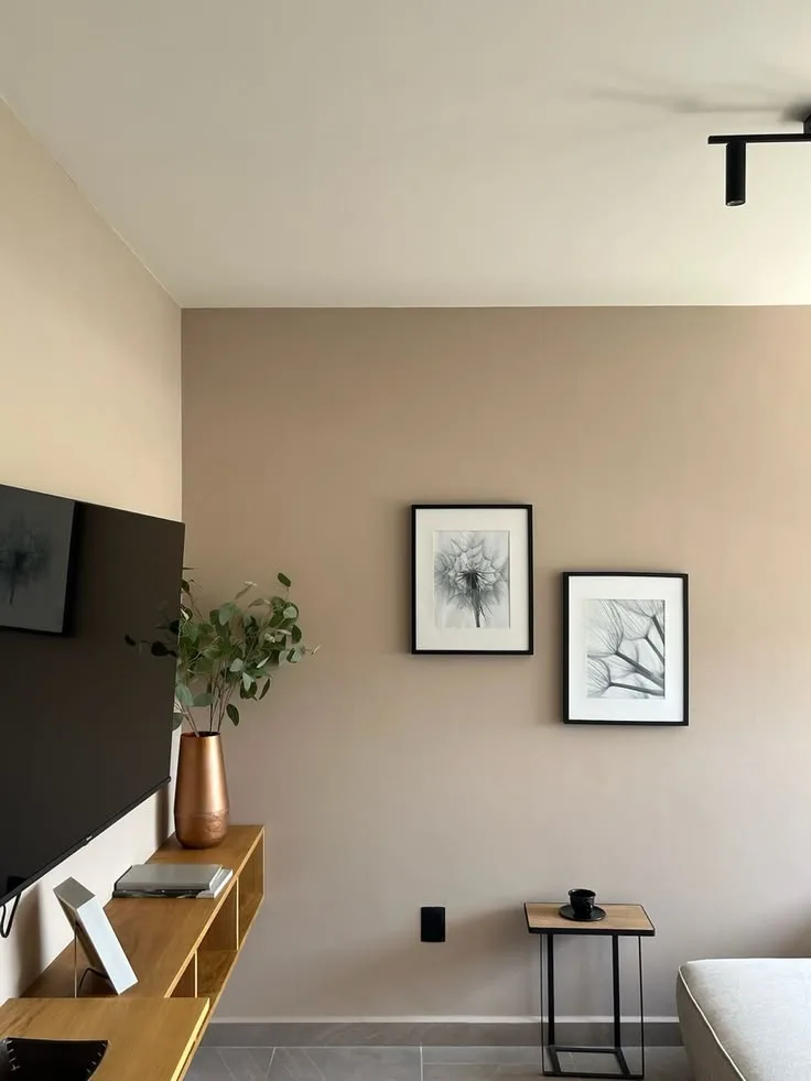Salon iç cephe boyama - bej tonları